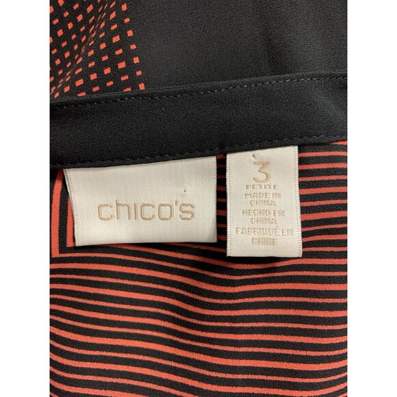 Chicos Tunic Women 3 Petite Color Block Asymmetrical Layered Blouse Lagenlook XL - Picture 3 of 13